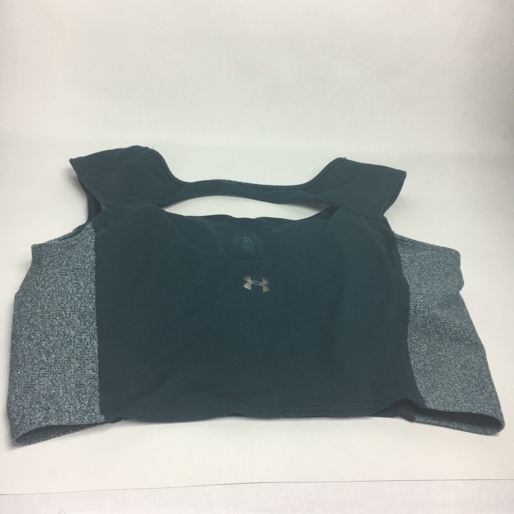 Under Armour lux yoga crop top blue built in bra - Picture 2 of 8